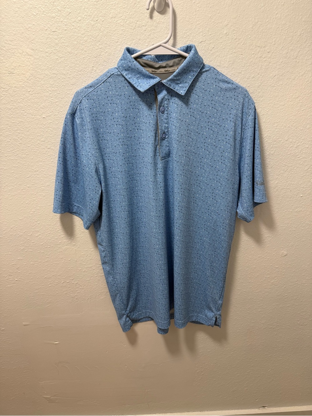 Walter Hagen 11 Sky Blue Performance Micro-Pattern Polo. Men’s Small.